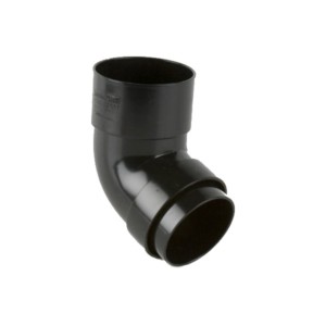 brett martin round rainwater downpipe bend black 112.5° 68mm