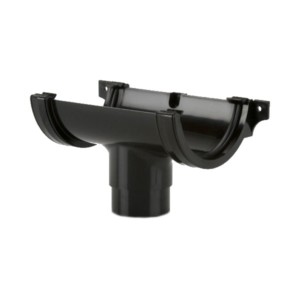brett martin round rainwater gutter running outlet black 112m