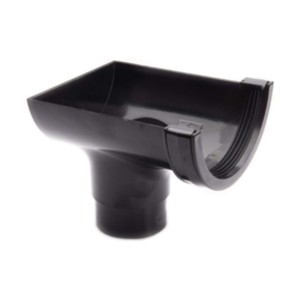 brett martin round rainwater gutter stopend outlet black 112mm