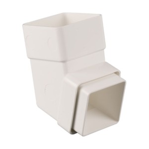 brett martin square rainwater downpipe bend arctic white 115.5° 65mm