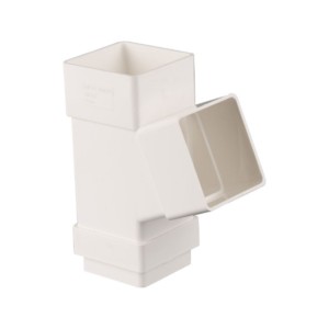 brett martin square rainwater downpipe branch arctic white 115.5° 65mm