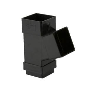 brett martin square rainwater downpipe branch black 115.5° 65mm