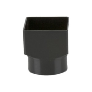 brett martin square rainwater downpipe to round adaptor black 65mm