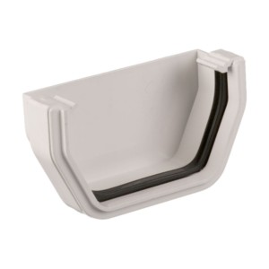 brett martin square rainwater gutter external stopend arctic white 115mm