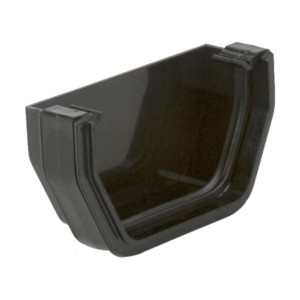 brett martin square rainwater gutter external stopend black 115mm