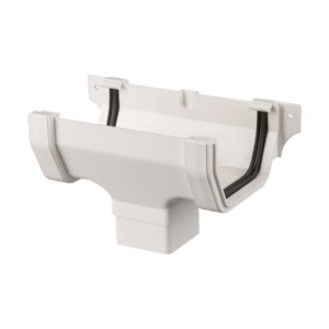 brett martin square rainwater gutter running outlet arctic white 115mm
