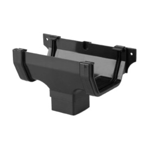 brett martin square rainwater gutter running outlet black 115mm