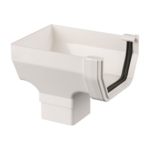 brett martin square rainwater gutter stopend outlet arctic white 115mm