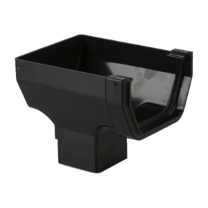 brett martin square rainwater gutter stopend outlet black 115mm