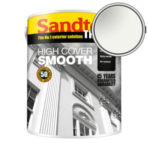 sandtex trade high cover smooth masonry paint brilliant white 5 litre