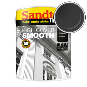 sandtex trade high cover smooth masonry paint black 5 litre