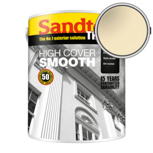 sandtex trade high cover smooth masonry paint cornish cream 5 litre