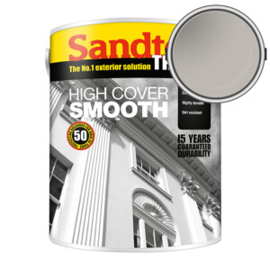sandtex trade high cover smooth masonry paint plymouth grey 5 litre