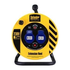 defender cable extension reel 230v 16a 25m
