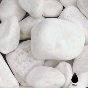 white cobbles wet