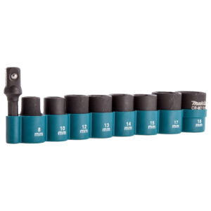 makita 3/8" impact socket & adapter set