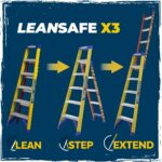 werner leansafe x3 fibreglass multi purpose ladder 1800 2900mm