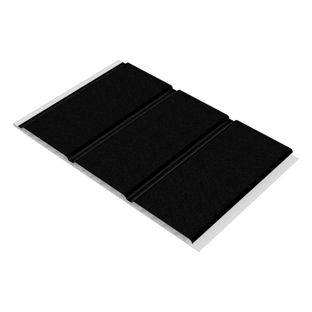 freefoam upvc soffit board hollow woodgrain black 5000mm