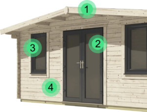 power chalet log cabin 44mm