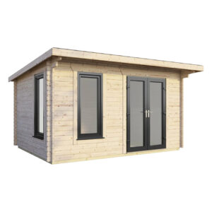 power pent log cabin 44mm