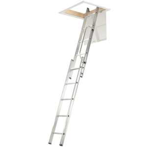 werner aluminium 2 section loft ladder with handrail 2.1m 2.7m