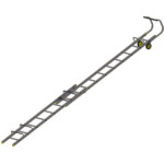 youngman double extending roof ladder wheeled roof hook 3.2m 4.9m