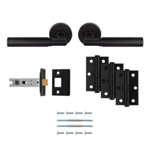 carlisle brass belas door handle lever on rose latch pack matt black