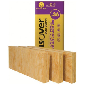 isover glass fibre cavity slab cws36 1200 x 455mm