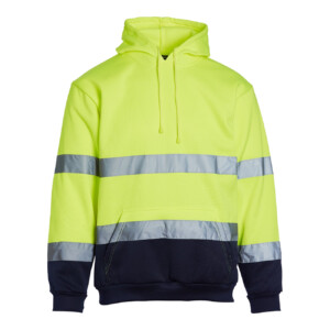 blackrock hi vis hooded sweatshirt yellow & navy
