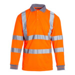 blackrock hi vis long sleeve polo shirt orange