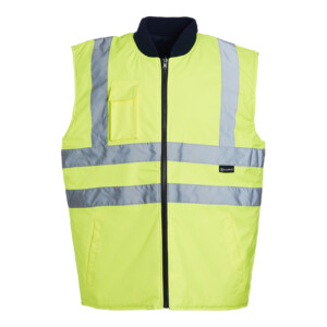 blackrock hi vis reversible bodywarmer yellow & navy