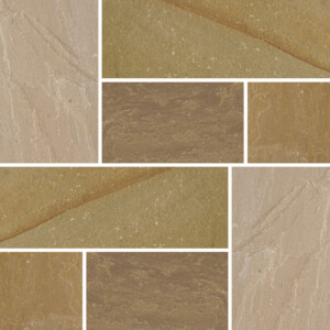 bradstone calibrated autumn green sandstone paving contractor pack 15.3m2