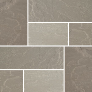 bradstone calibrated silver grey sandstone paving 300 x 300 x 22mm