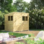power pressure treated pent shed