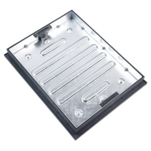 clark drain galvanised manhole cover & frame block paving cover 600 x 450 x 65mm 10t