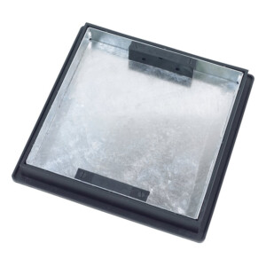 clark drain galvanised manhole cover & frame square to round double seal tray 300mm 5t