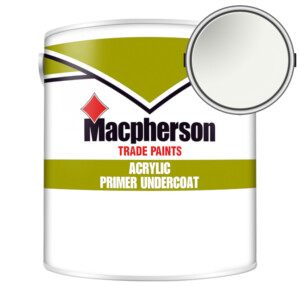 macpherson trade quick dry acrylic primer undercoat paint white