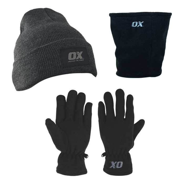 ox winter set beanie gloves & neck warmer