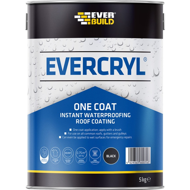 sika evercryl one coat fibre reinforced roof repair compound grey 5kg (copy)