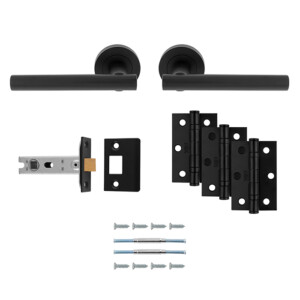 carlisle brass faro door handle lever on rose latch pack matt black
