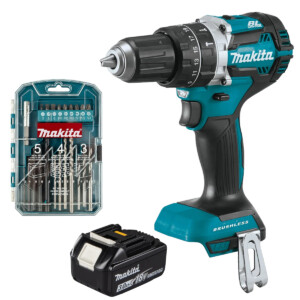 makita 18v combi drill lxt kit inc. 3ah battery free 22 piece bit set