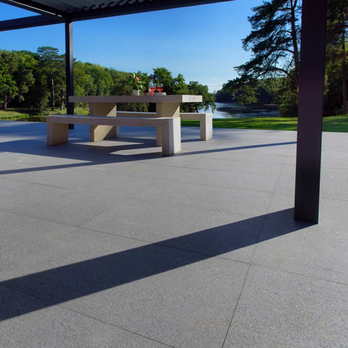 pavestone natural stone porcelain paving granite carbon 900 x 600 x 20mm