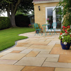 pavestone classic sandstone calibrated paving golden fossil