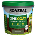ronseal one coat shed & fence protector forest green 5 litres