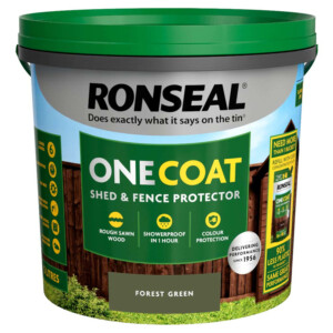 ronseal one coat shed & fence protector forest green 5 litres