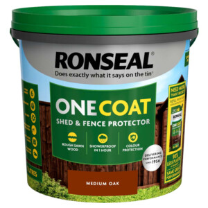 ronseal one coat shed & fence protector dark oak 5 litres (copy)