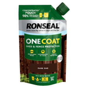 ronseal one coat shed & fence protector refill pouch dark oak 950ml