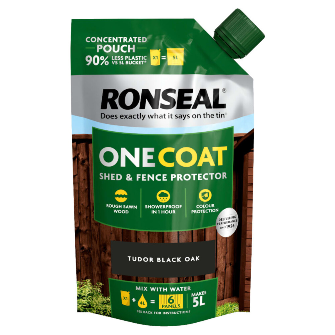 ronseal one coat shed & fence protector refill pouch charcoal grey 950ml (copy)