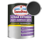 sandtex 10 year exterior multi surface satin paint black 1