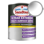 sandtex 10 year exterior multi surface satin paint brilliant white 1